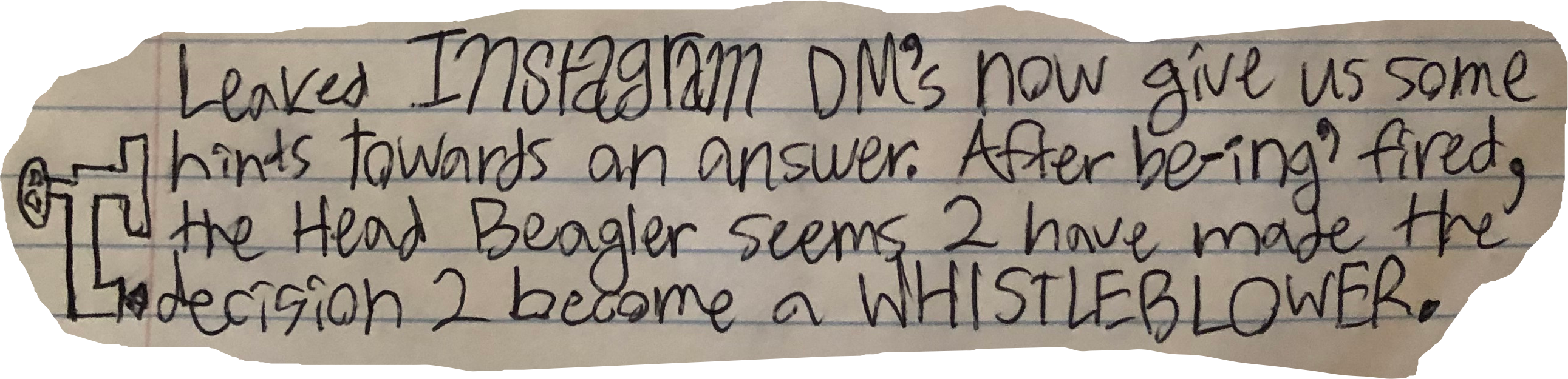 Leaked Instagram DM's now give us some hints towards an answer. After be-ing' fired, the Head Beagler seems 2 have made the decision 2 become a WHISTLEBLOWER.
